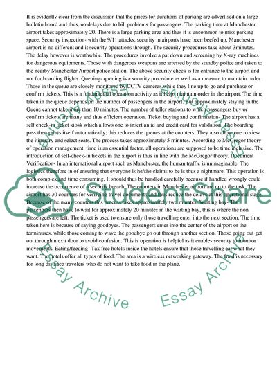 Operations Management in Manchester Airport