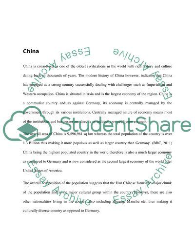 German and Chinese History