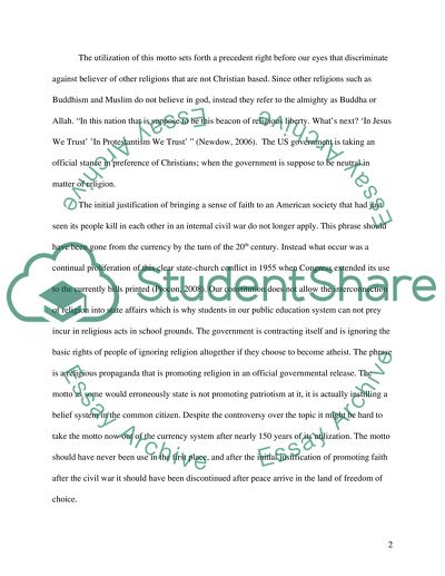 Should Under God We Trust be taken off US currency