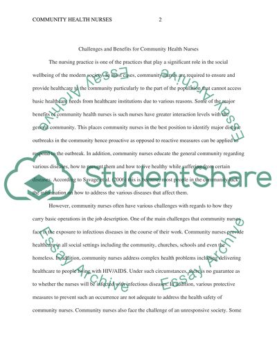 Challenges and benefits for community health nurses