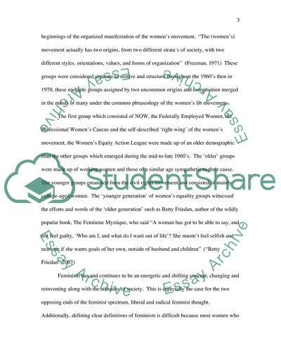 The History of the Womans Liberation Movement