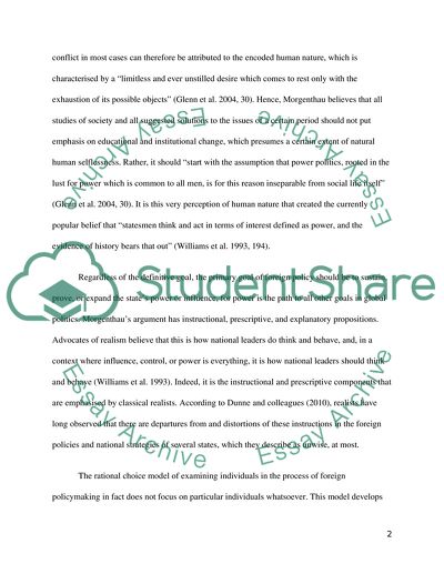 Analysing the Concept of National Interest Defined in Terms of Power