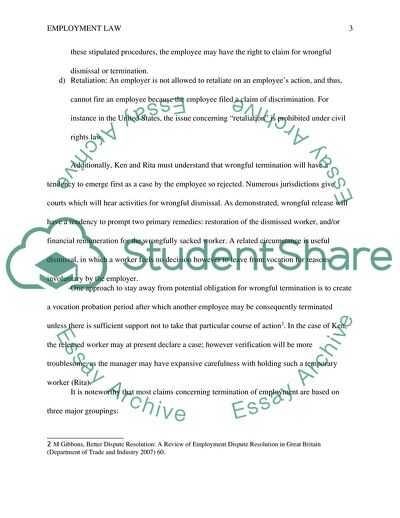 Employment Law: Wrongful Dismissal