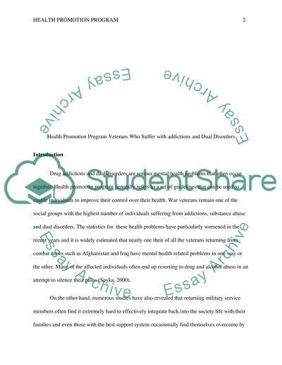 Health Promotion Program Veterans Who Suffer from Addictions and Dual Disorders