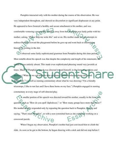 The Attention Span of the Preschool Child