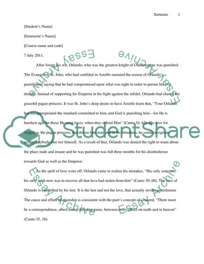 Orlandos madness in Orlando Furioso