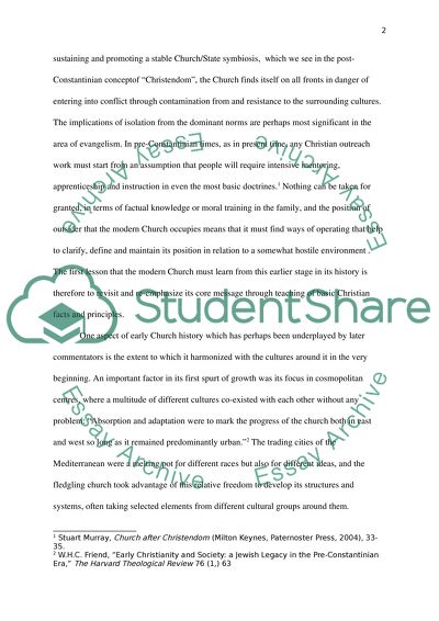 The Church in the Pre-Constantinian Era