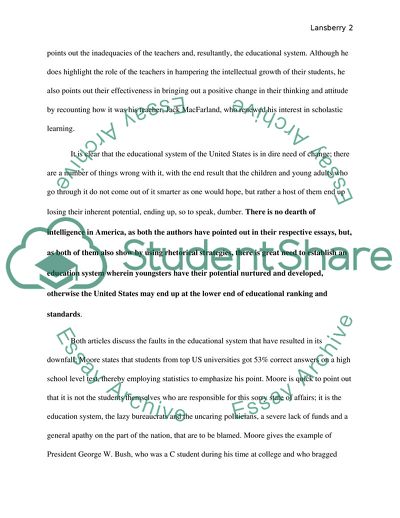 The Faults in the Educational System in the United States