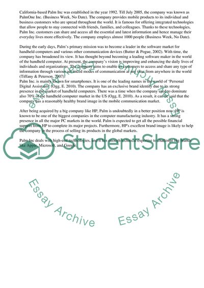 Market Performance of Palm Inc