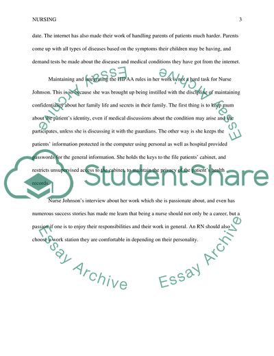 Nurse Johnson Interview