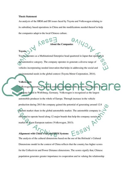 Human Resources Management and Engagement Rate Issues Faced by Toyota and Volkswagen