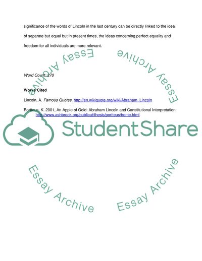 Lincoln Ideas Concerning African Americans