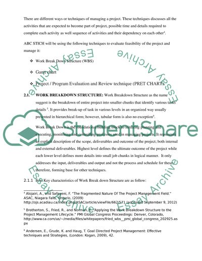 ABC STICH Project Management