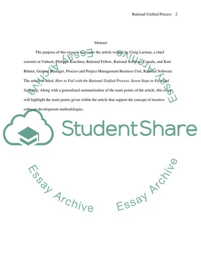 How to Fail with the Rational Unified Process: Seven Steps to Pain and Suffering