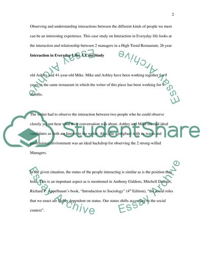 Interaction in Everyday Life