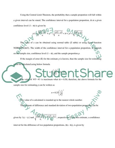 Binary Outcome Using Proportion
