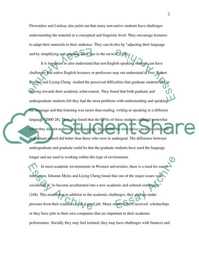 Academic Differences in Non Native Students