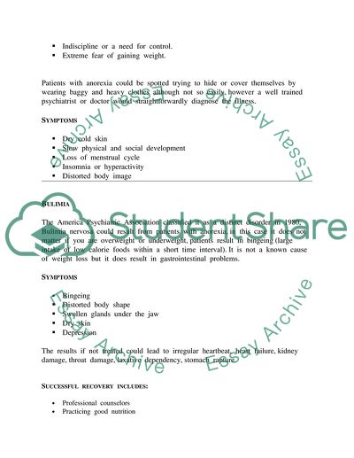 EATING AND WEIGHT DISORDERS