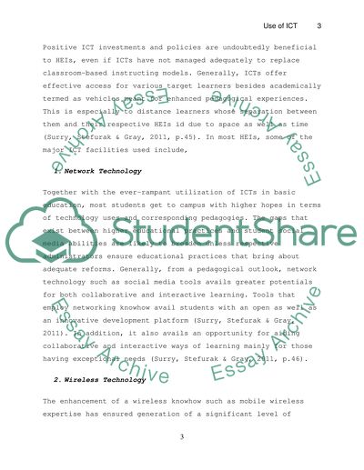 Use of Information and Communication Technologies