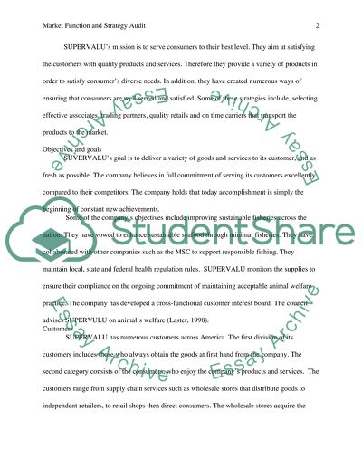 Marketing Function and Strategy Audit