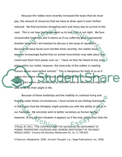 Letter to the Bishop to His Holiness Bishop Rene Autrimont