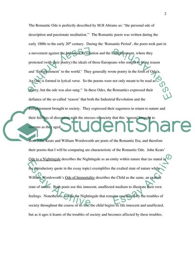 English: Ode of Immortality vs. Ode to a Nightingale