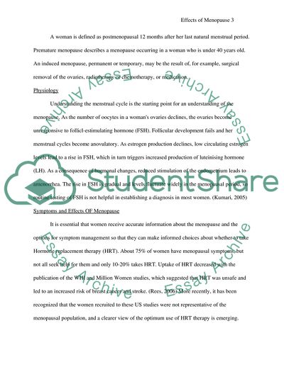 Effects of Menopause on Womens Life