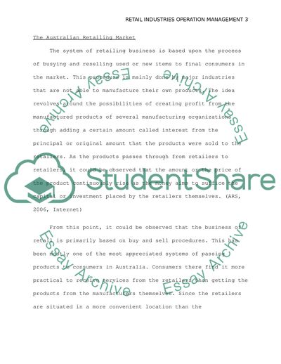 The Australian Retailing Market