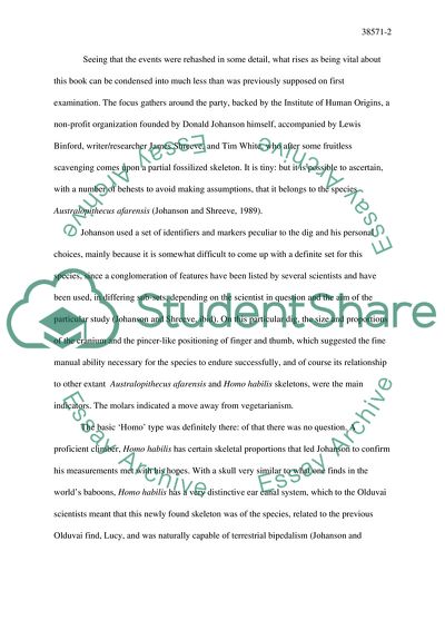 Scientific Facts in Lucys Child: The Discovery of a Human Ancestor by Johanson