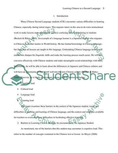 Issues of Studying Chines as a Second Language