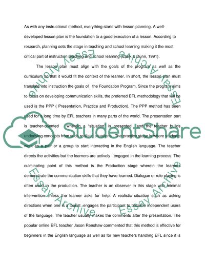 The Importance of Plan and Methods in the Foundation Program