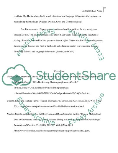 American Vs. Haitian Cultures