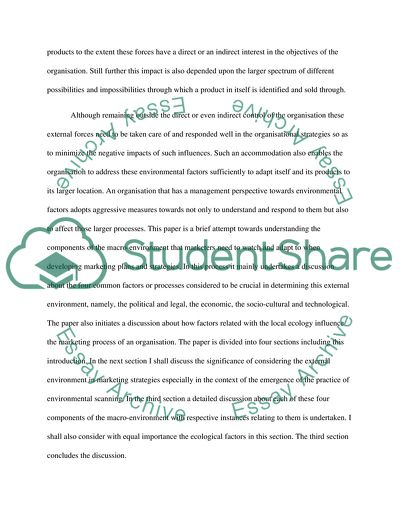 Significance of External Environment in Marketing