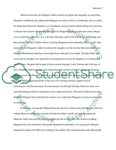 Analysis of Mattesons The Lives of Margaret Fuller