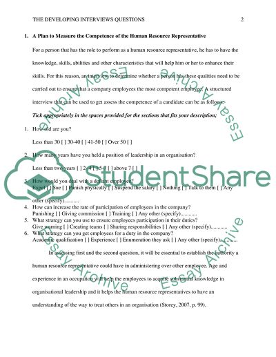 Measuring the Competence of the Human Resource Representative