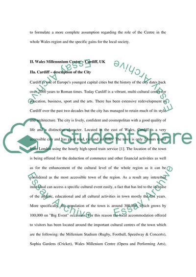 Identification & Exploration of designated dimensions and impacts of the Millennium Centre, Cardiff, UK