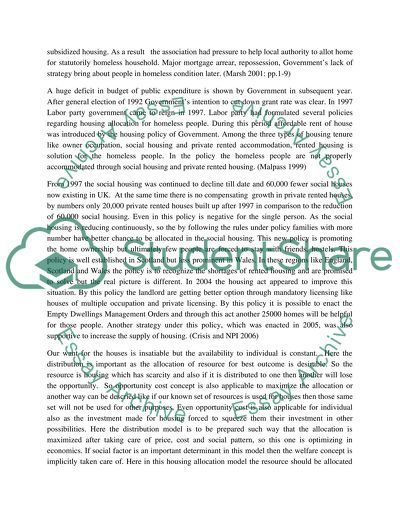 Housing Finance and Economics