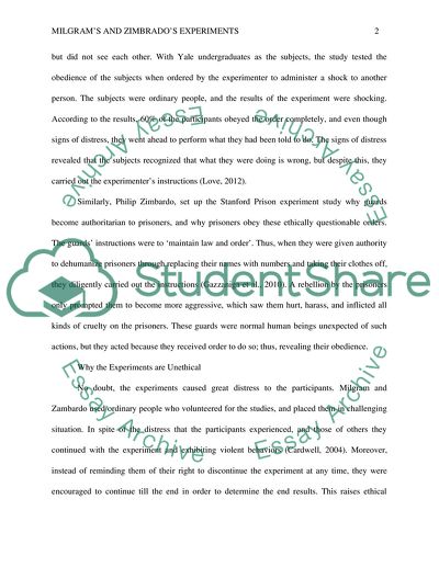 Ethical Issues in Milgrams and Zimbardos Experiments