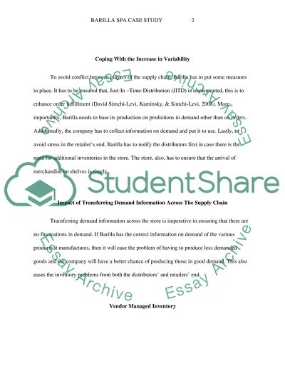 Why Barilla Has an Increased Supply Chain Variability