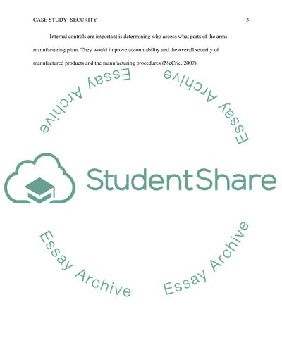 Security at a Weapons Manufacturing Plant