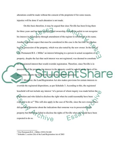 Equitable Interest in the Property and the Land Law