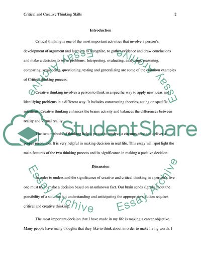 Critical and Creative Thinking Skills