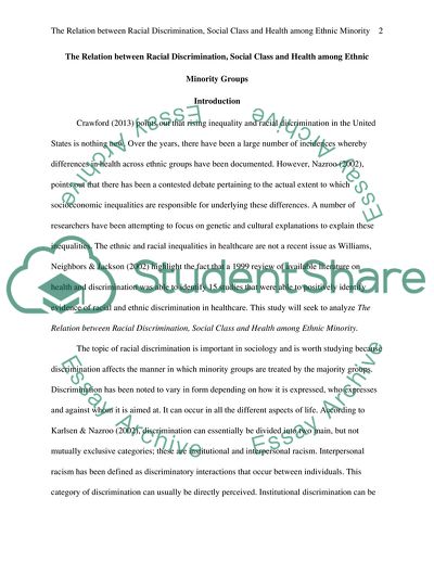 The Relation between Racial Discrimination and Health among Ethnic Minority Groups