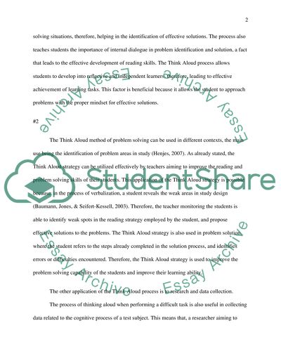 The Think Aloud Learning Strategy