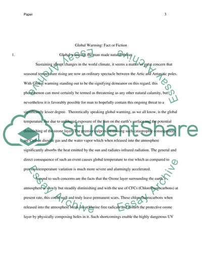 Gloal Warming: Fact or Fiction