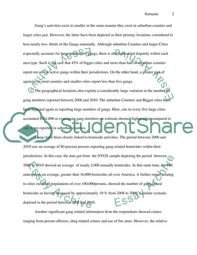 Gang Activities and Criminal Behaviors That Are Violent in Nature