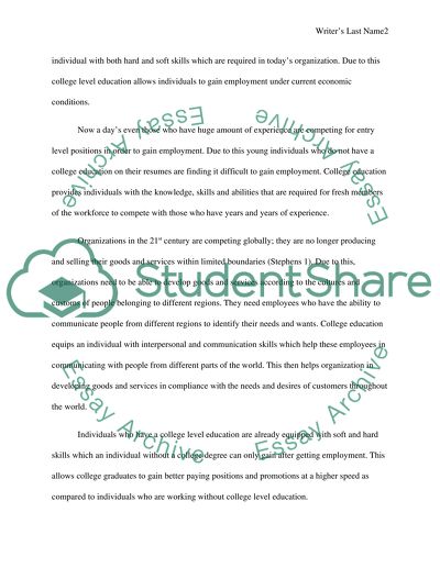 Why is an education important in todays work force