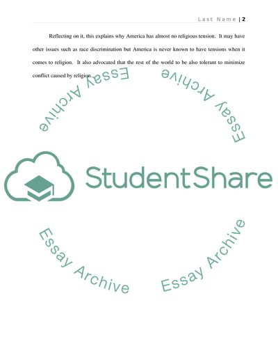 Why America Has Almost No Religious Tension