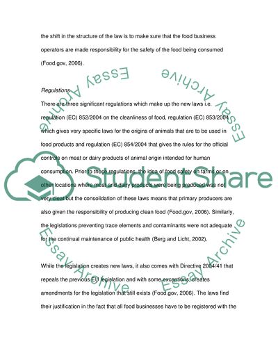 The Justification & History of the Consolidation of EU Food Legislation