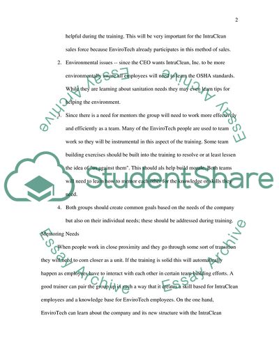 IntraClean Training and Mentoring Program